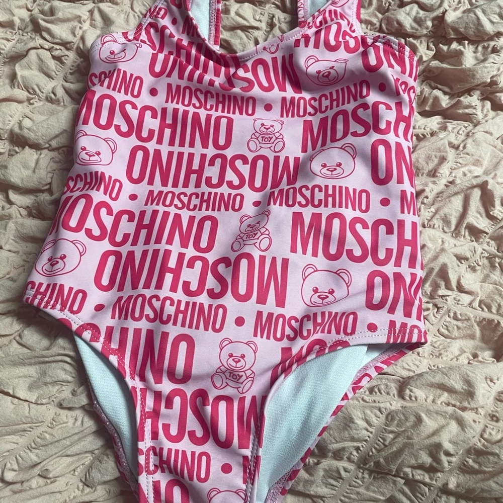 Moschino Pink Logo Swimsuit